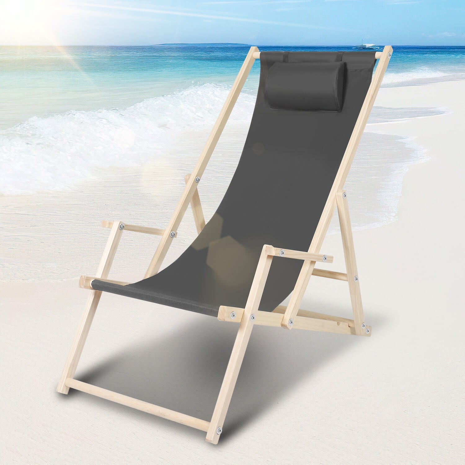 Cosmo Go Liegestuhl Klappbar Strandliege Holz