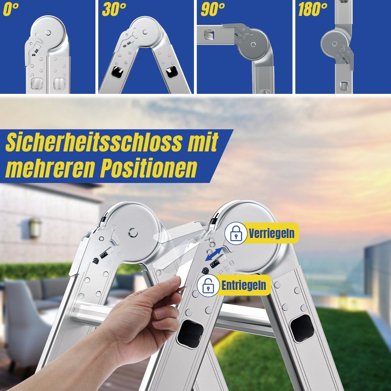 Cosmo Go 7-in-1 Aluminium Mehrzweckleiter 3.6M/4.7M/5.8M