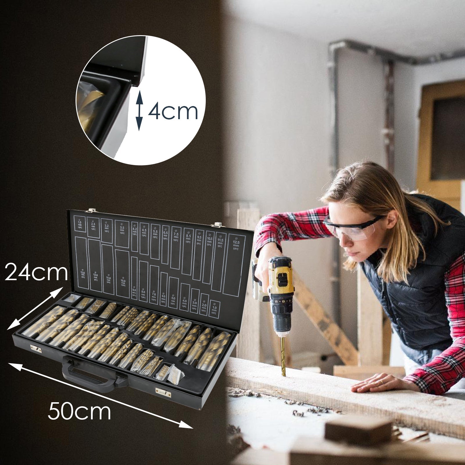 Cosmo Go Metallbohrer Set 230 Teiliges Ø 1-13mm
