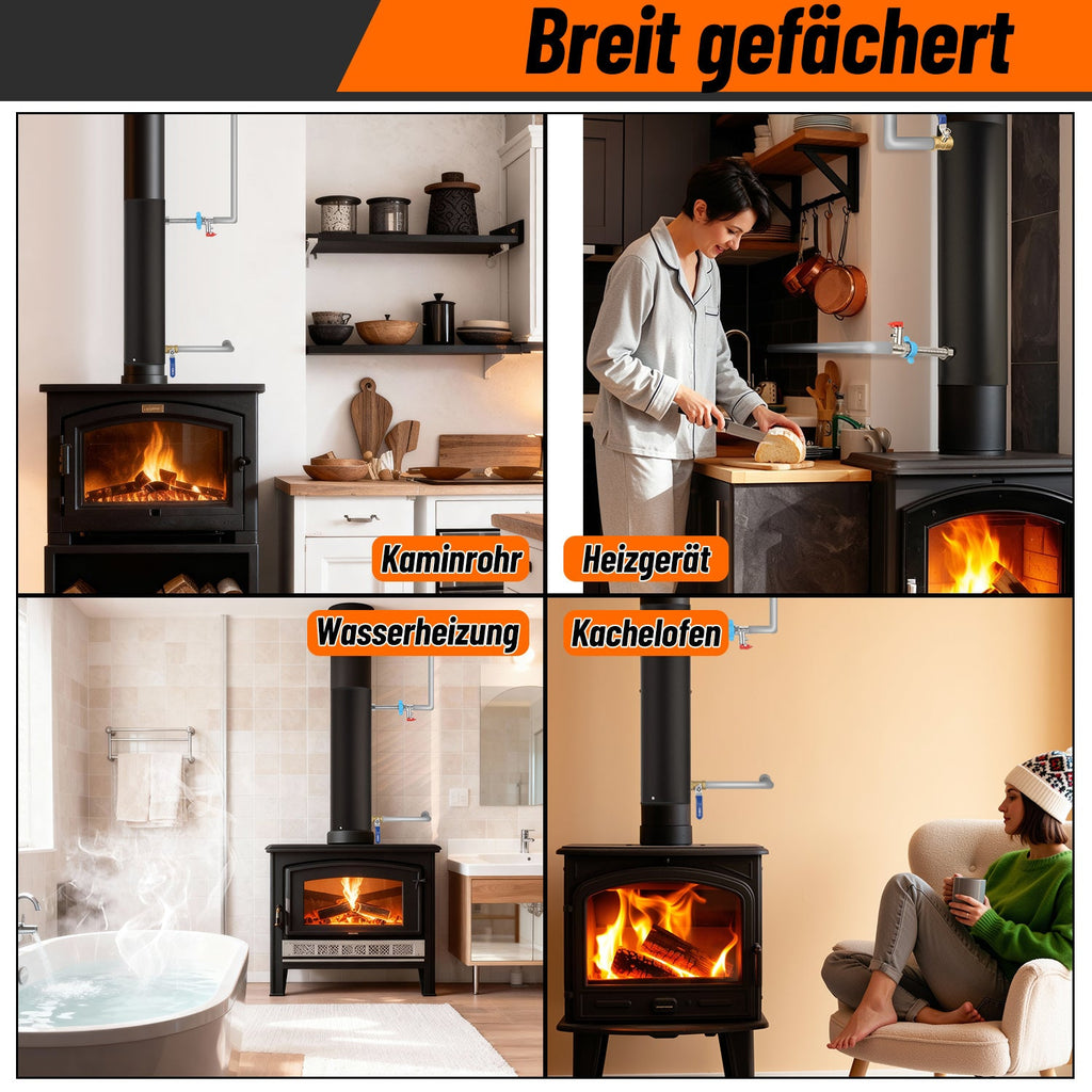 Cosmo Go Ofenrohr Kaminrohr mit integrierter Heizspirale Ø12cm/15cm Edelstahl