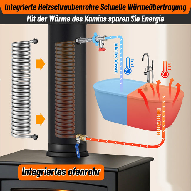 Cosmo Go Ofenrohr Kaminrohr mit integrierter Heizspirale Ø12cm/15cm Edelstahl Main Image