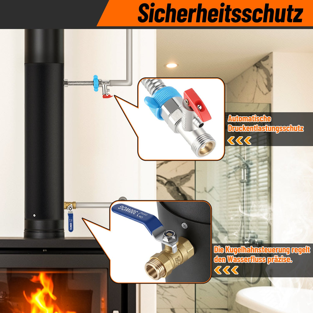 Cosmo Go Ofenrohr Kaminrohr mit integrierter Heizspirale Ø12cm/15cm Edelstahl