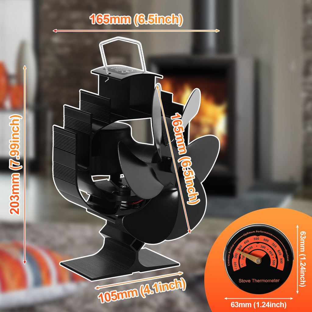 Cosmo Go Kaminventilator Ofenventilator 6-Blättern Oszillation