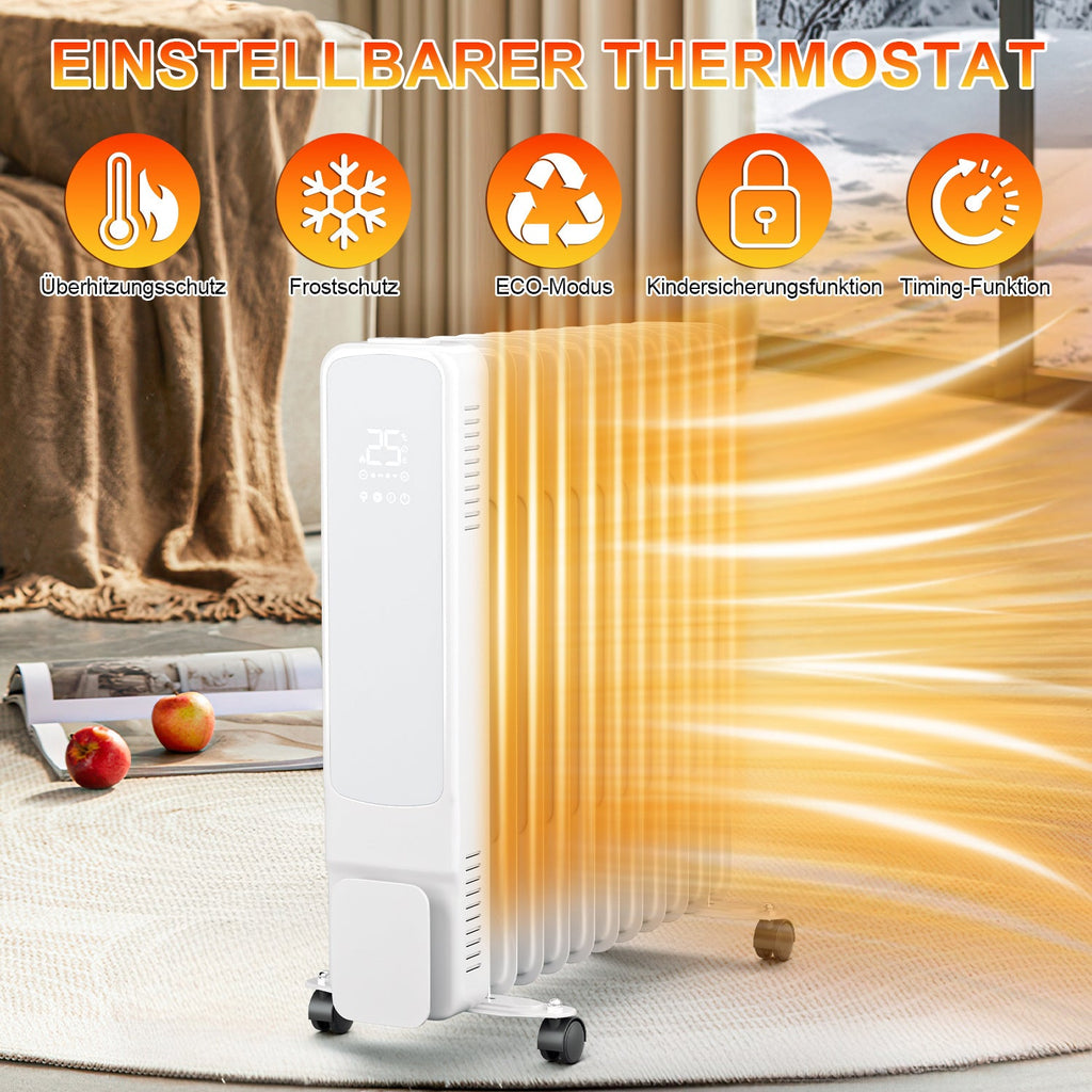 Cosmo Go Ölradiator Elektroheizung 2500W WiFi App & Fernbedienung