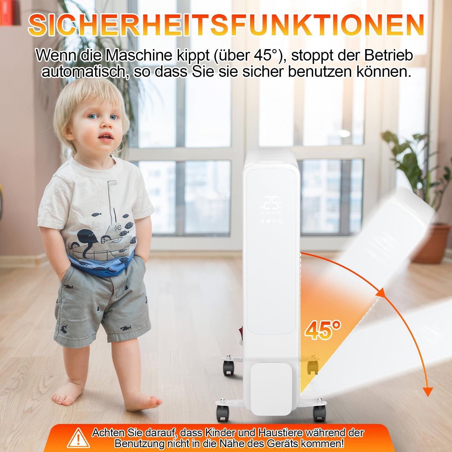 Cosmo Go Ölradiator Elektroheizung 2500W WiFi App & Fernbedienung