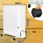Cosmo Go Ölradiator Elektroheizung 2500W WiFi App & Fernbedienung