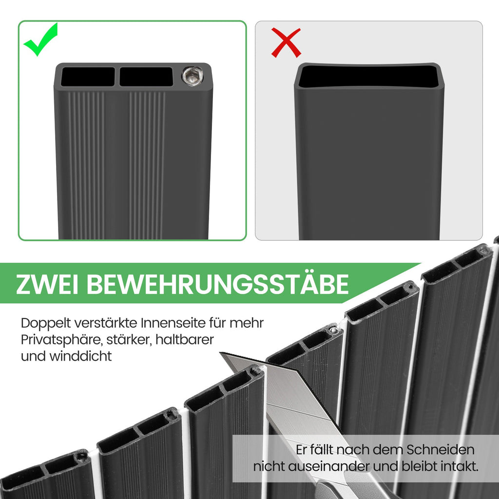 Cosmo Go PVC Sichtschutzmatte Balkon Sichtschutz Doppelte Verstärkung