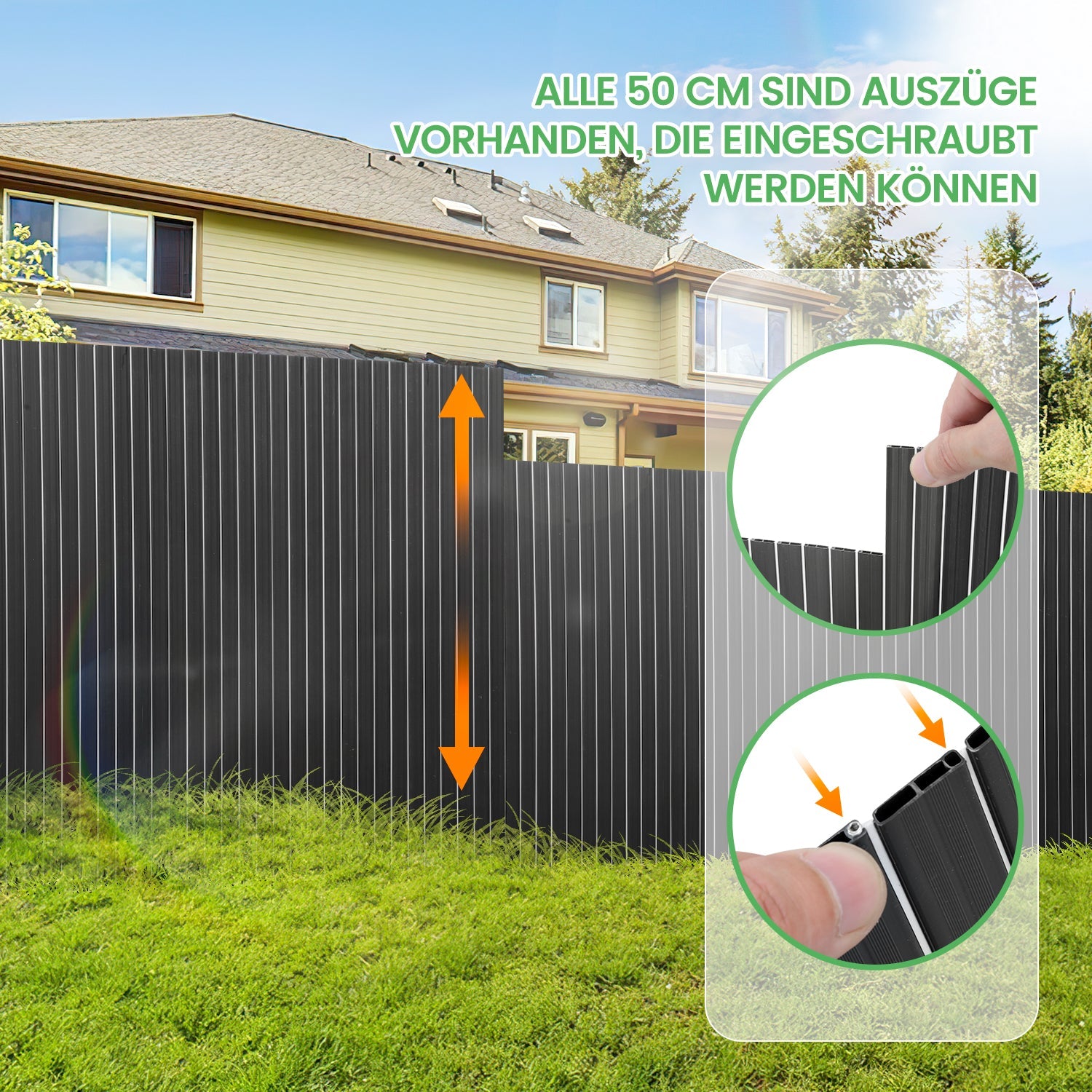 Cosmo Go PVC Sichtschutzmatte Balkon Sichtschutz Doppelte Verstärkung
