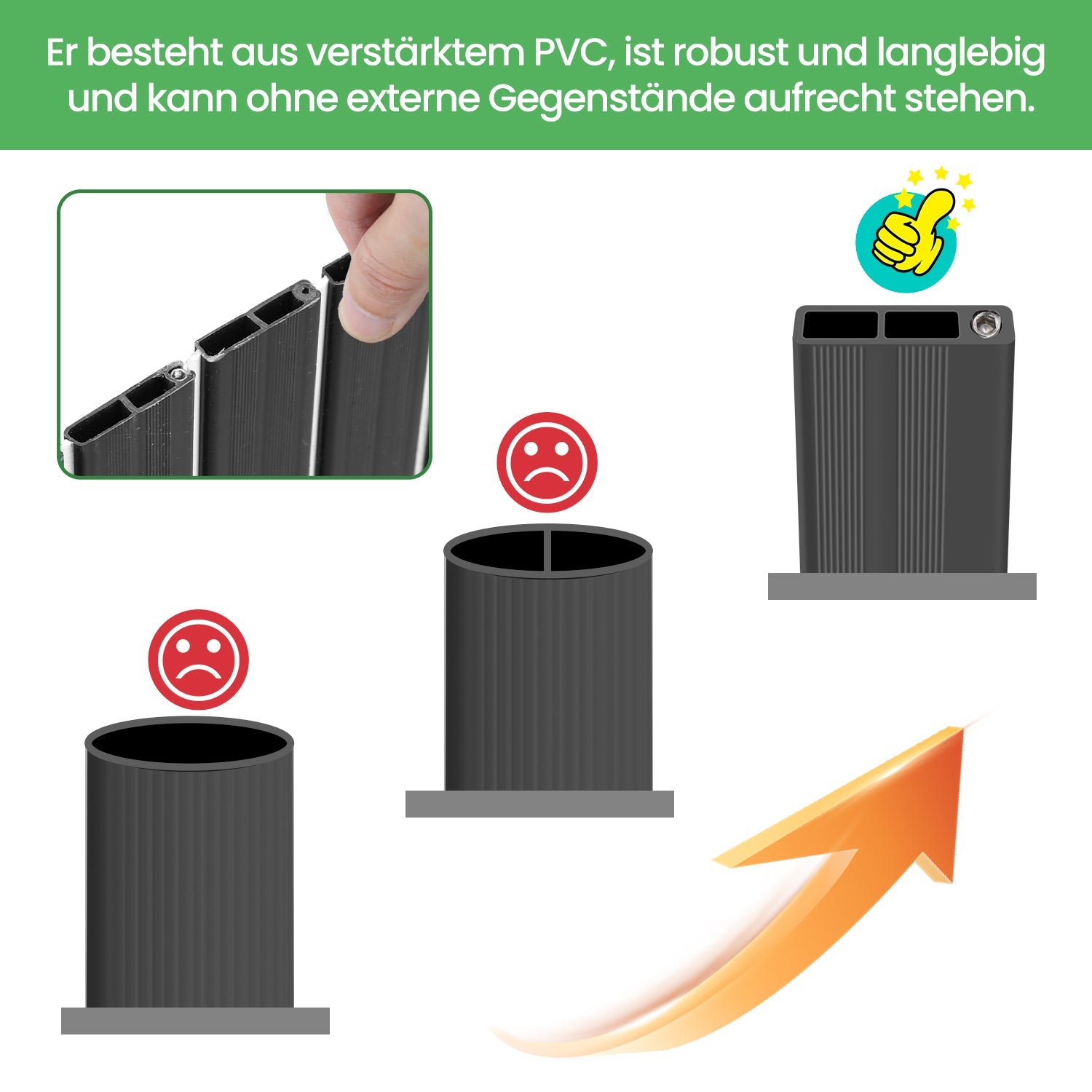 Cosmo Go PVC Sichtschutzmatte Balkon Sichtschutz Doppelte Verstärkung