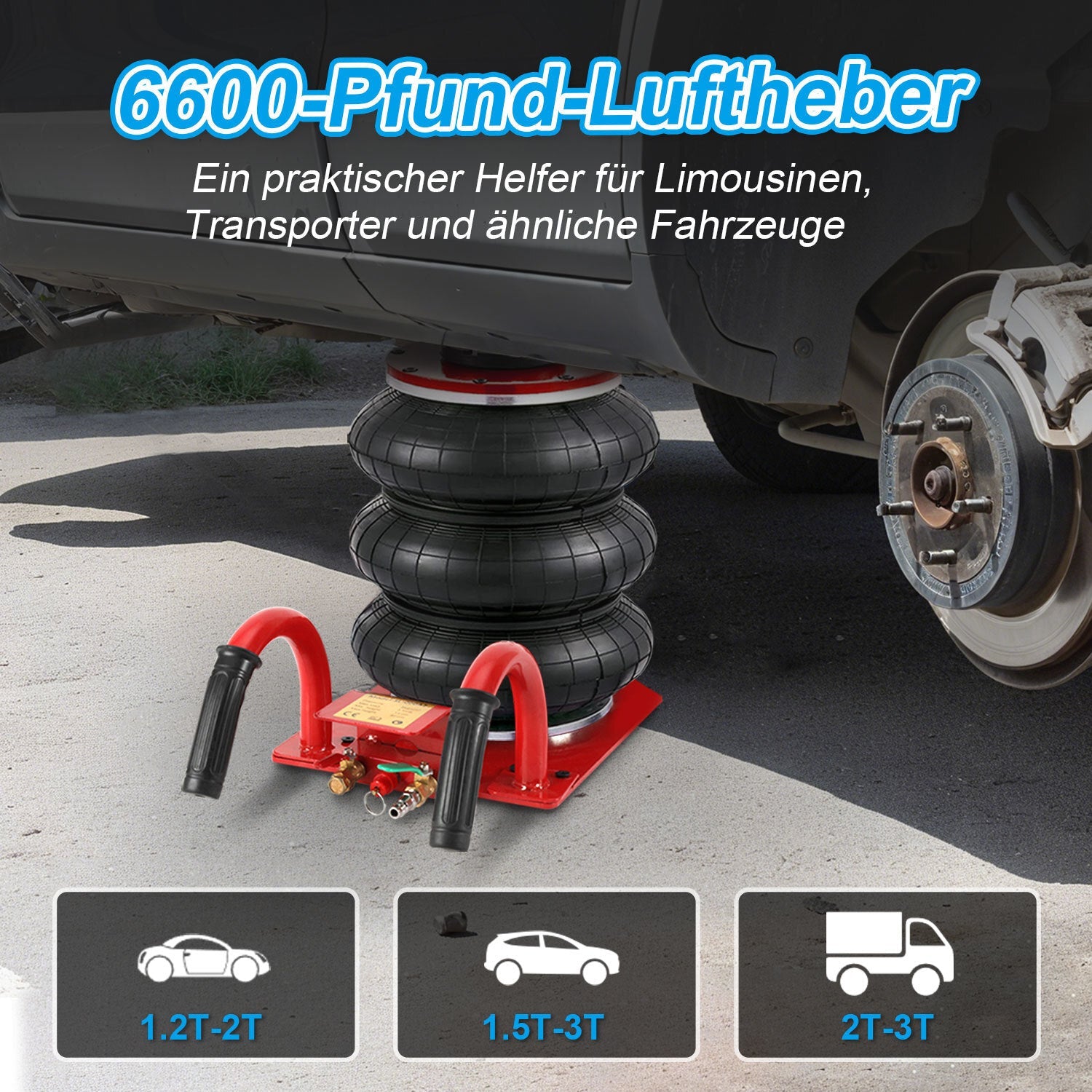 Cosmo Go Pneumatischer Wagenheber 3T 15-40cm