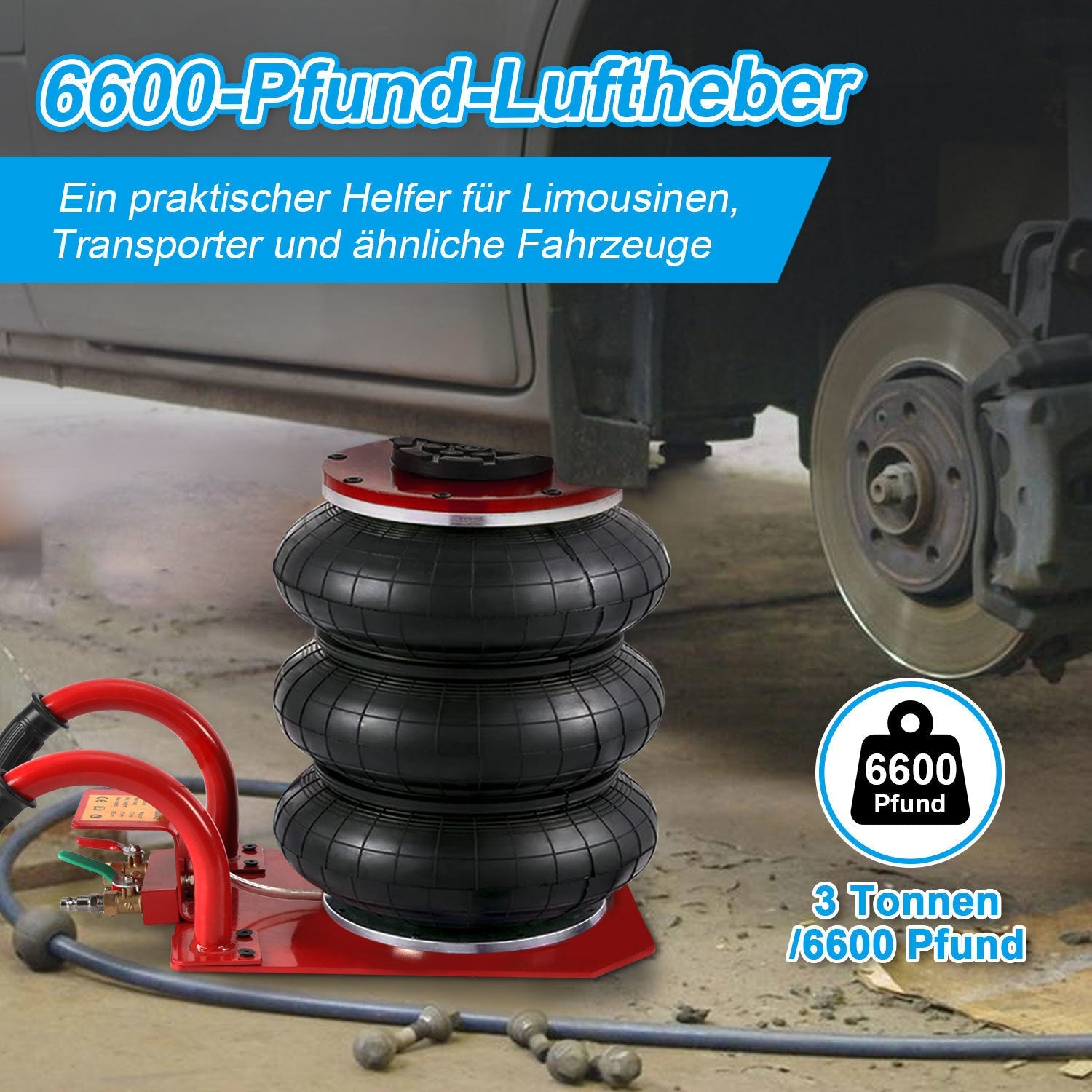Cosmo Go Pneumatischer Wagenheber 3T 15-40cm