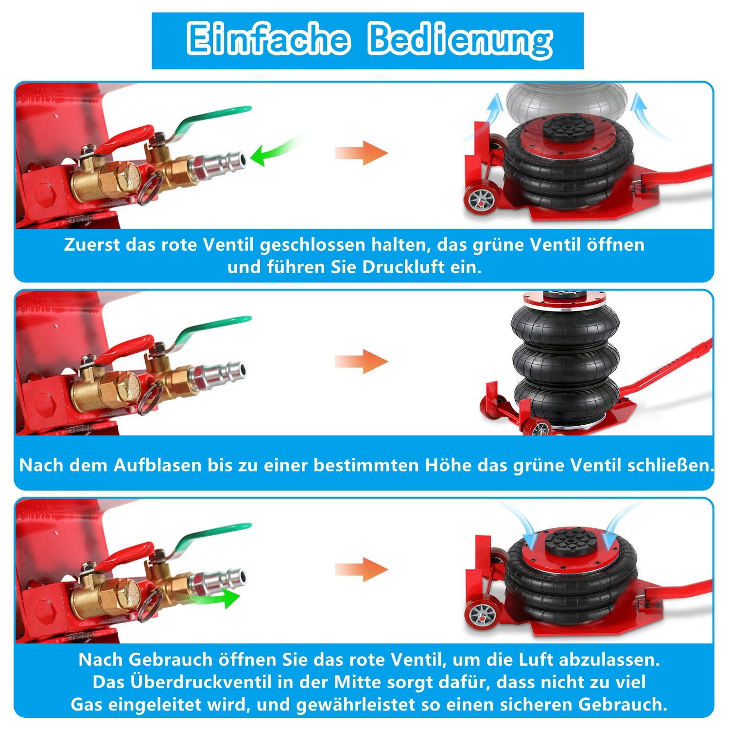 Cosmo Go 3T Pneumatischer Dreifachbeutel-Airjack