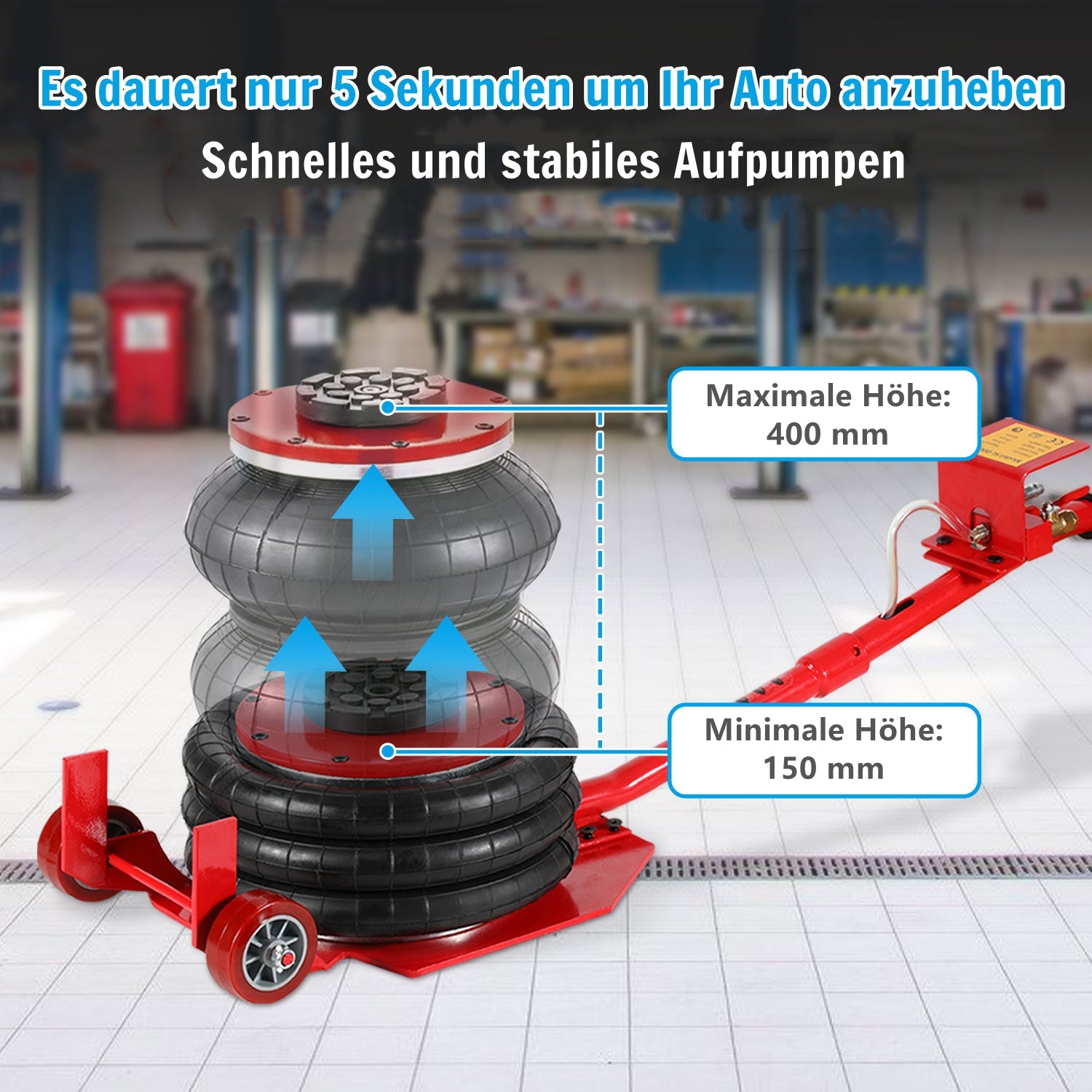 Cosmo Go 3T Pneumatischer Dreifachbeutel-Airjack