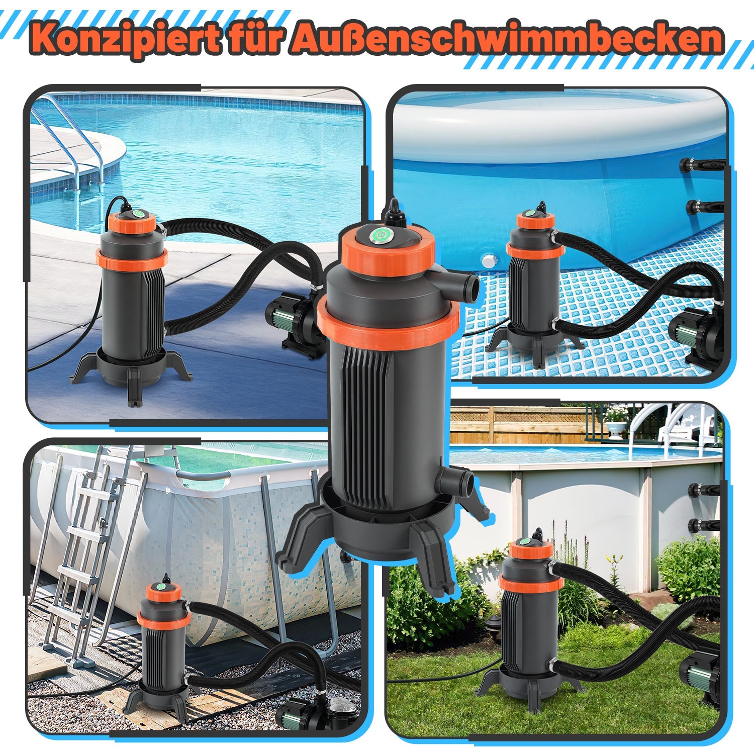 Cosmo Go Poolheizung Elektrisch Schwimmbadheizung bis zu 45°
