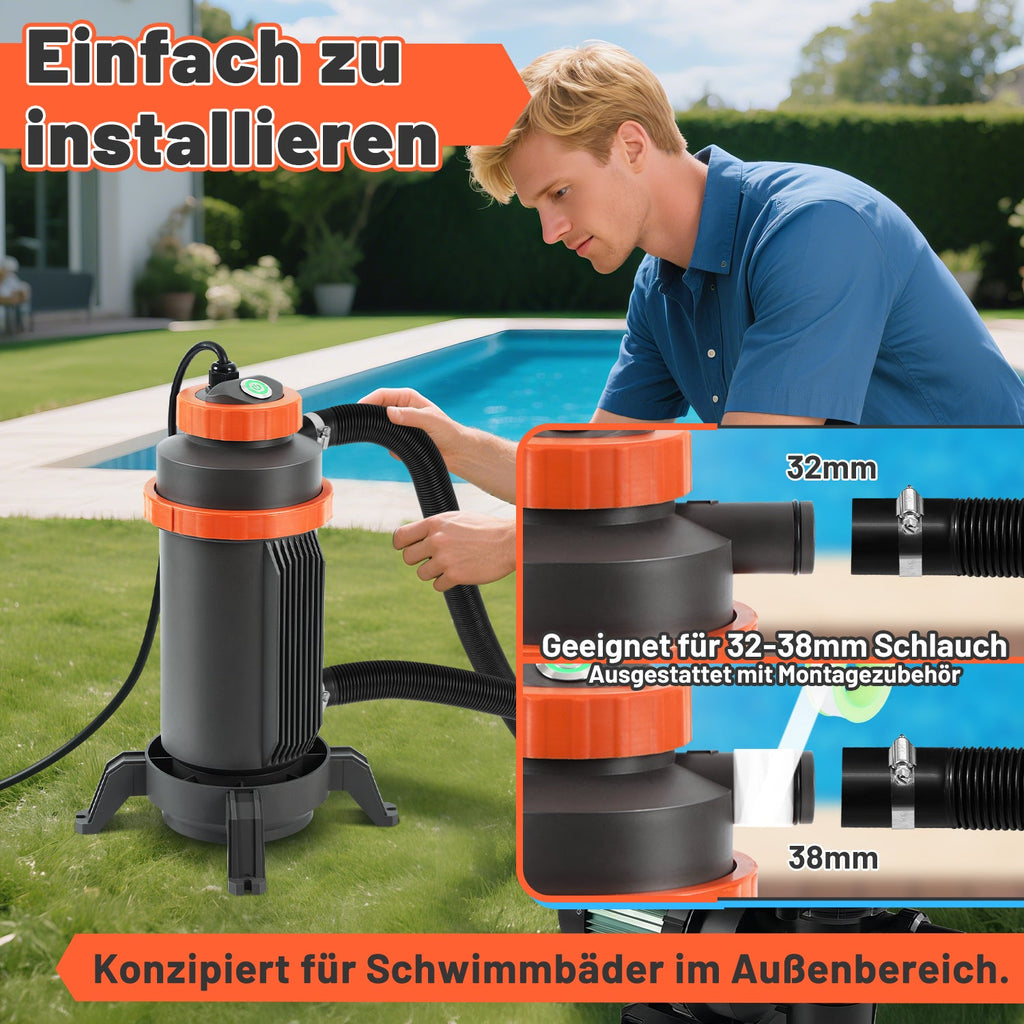 Cosmo Go Poolheizung Elektrisch Schwimmbadheizung bis zu 45°