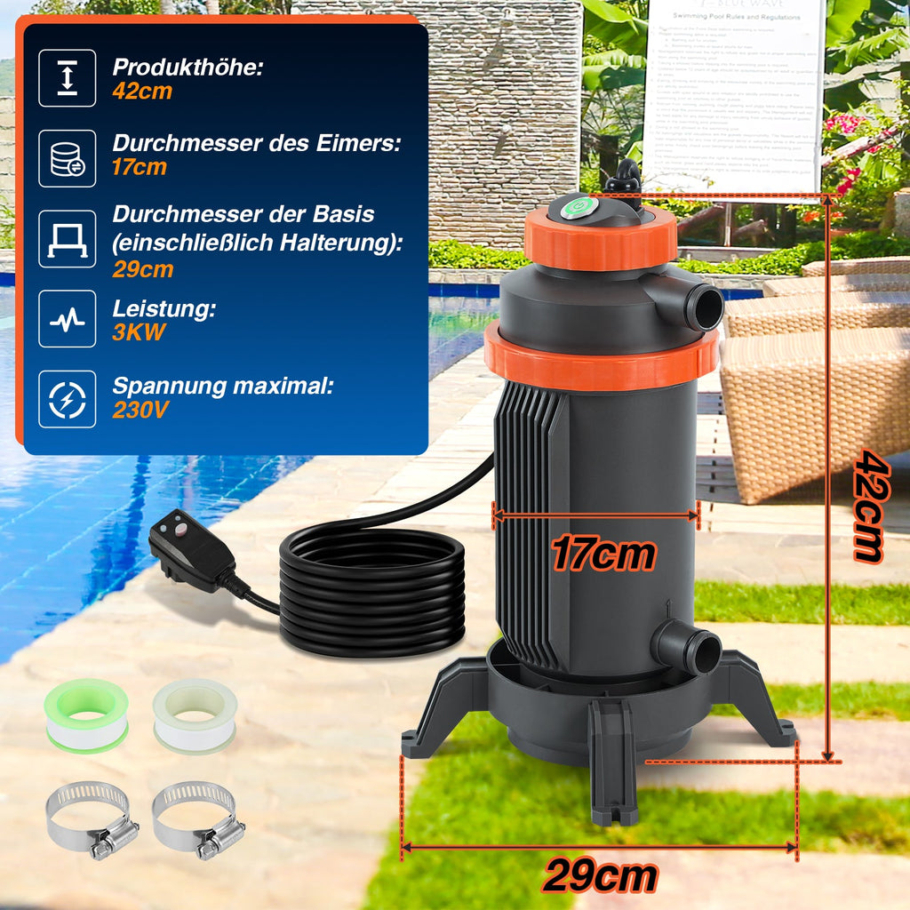 Cosmo Go Poolheizung Elektrisch Schwimmbadheizung bis zu 45°