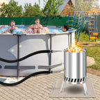 Cosmo Go Poolheizung Brennholz Feuer Feuertonne Edelstahl