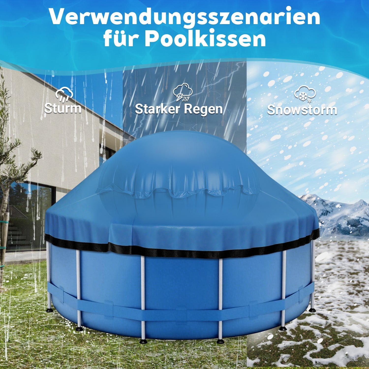 Cosmo Go Poolkissen Luftkissen Winter Rund Ø2m/3m