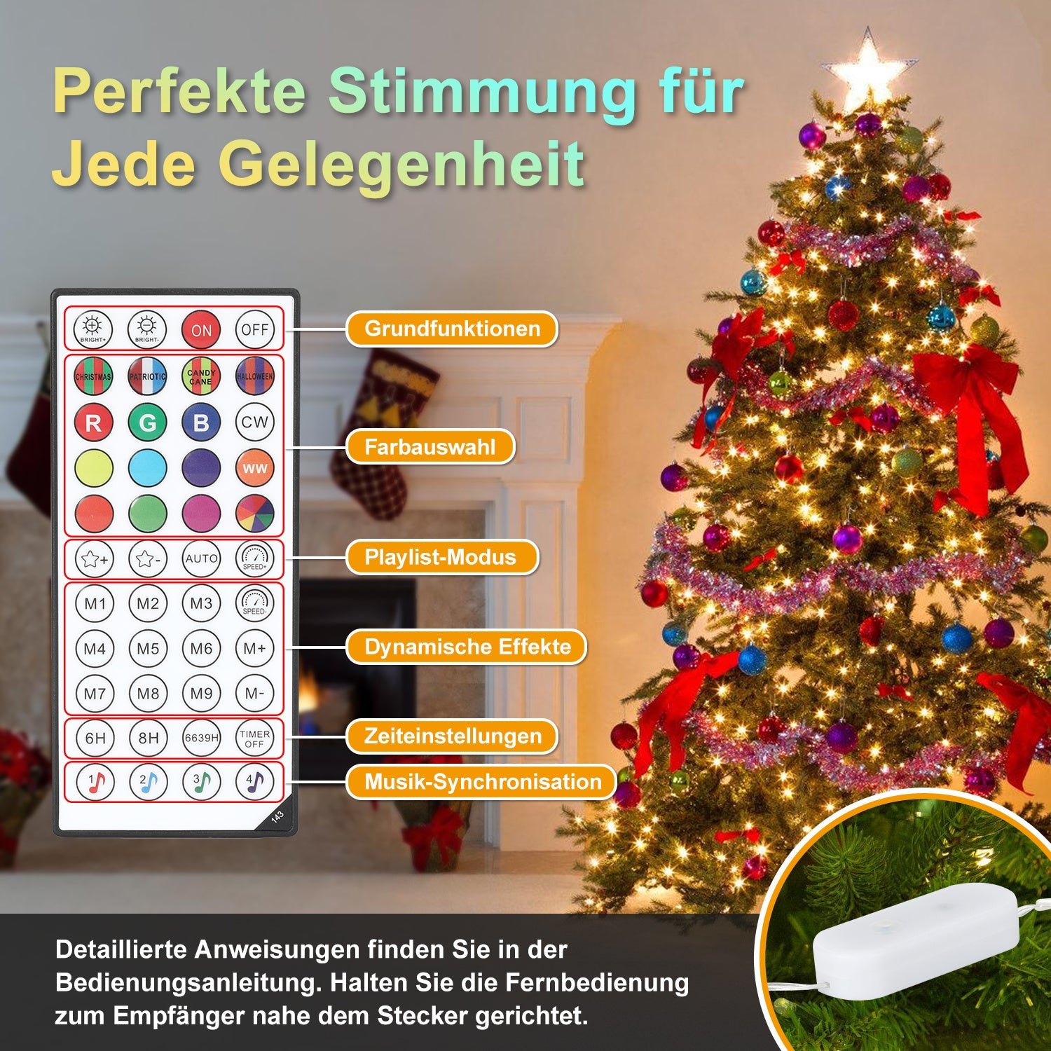 Cosmo Go Lichterkette RGBIC 20m/30m App Steuerung  & Fernbedienung