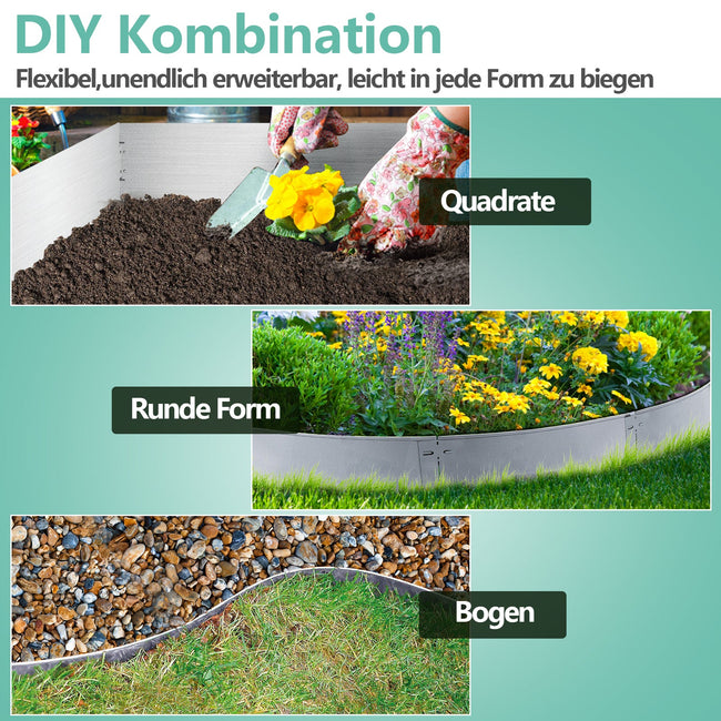 Cosmo Go Rasenkante Metall Beetumrandung 15cm/18cm Silber Main Image