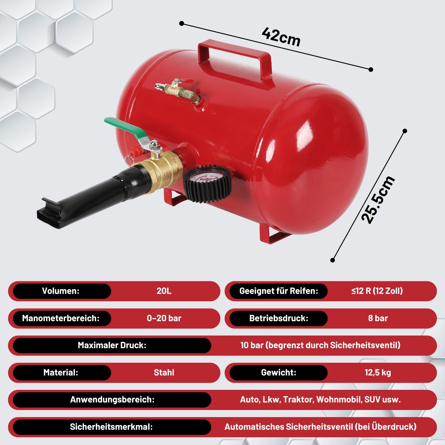Cosmo Go Reifenfüller Booster Reifenschockfüller 20/40 L