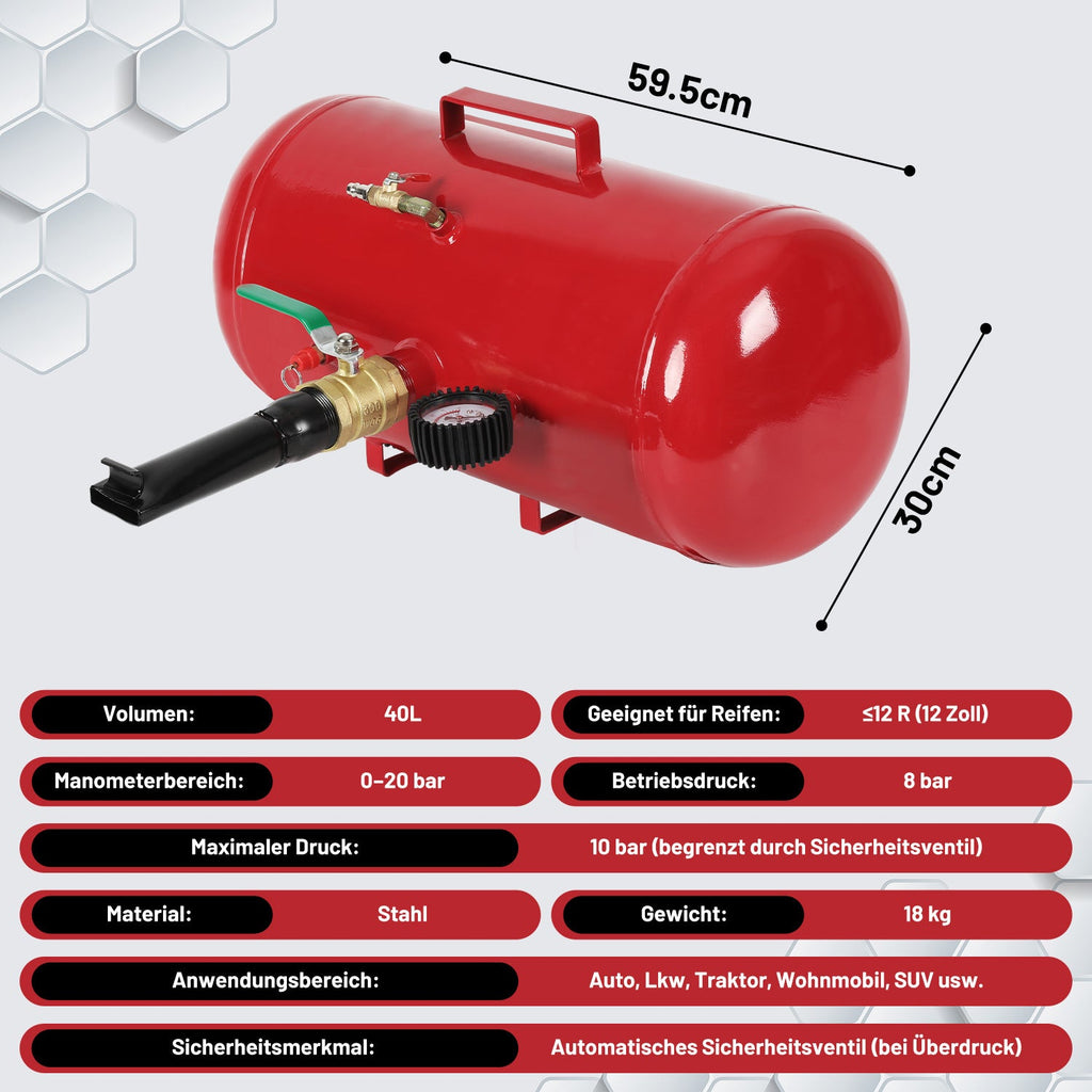 Cosmo Go Reifenfüller Booster Reifenschockfüller 20/40 L