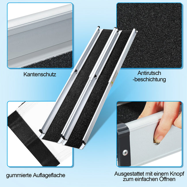 Cosmo Go 2x Rollstuhlrampe Aluminium Auffahrrampe bis 300 kg Main Image