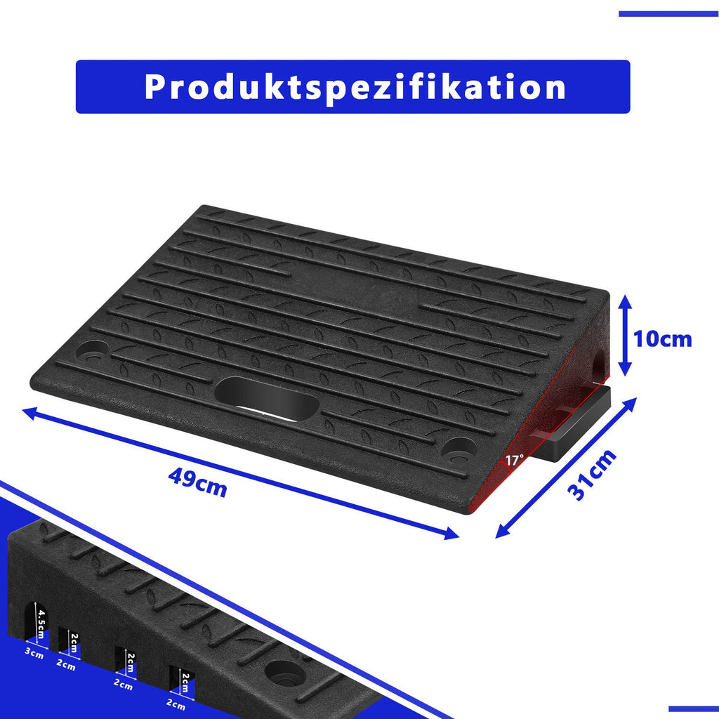 Cosmo Go Rollstuhlrampe Bordsteinrampe Gummi Tragbar 2 Stück