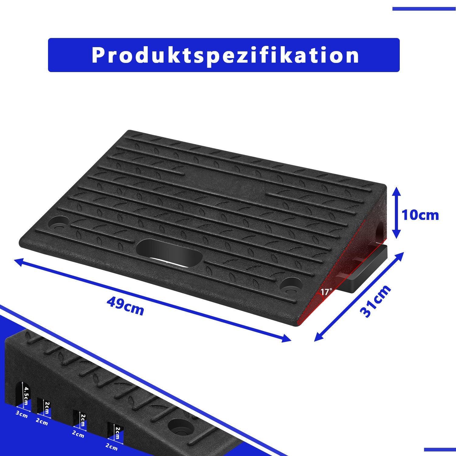 Cosmo Go Rollstuhlrampe Bordsteinrampe Gummi Tragbar 2 Stück
