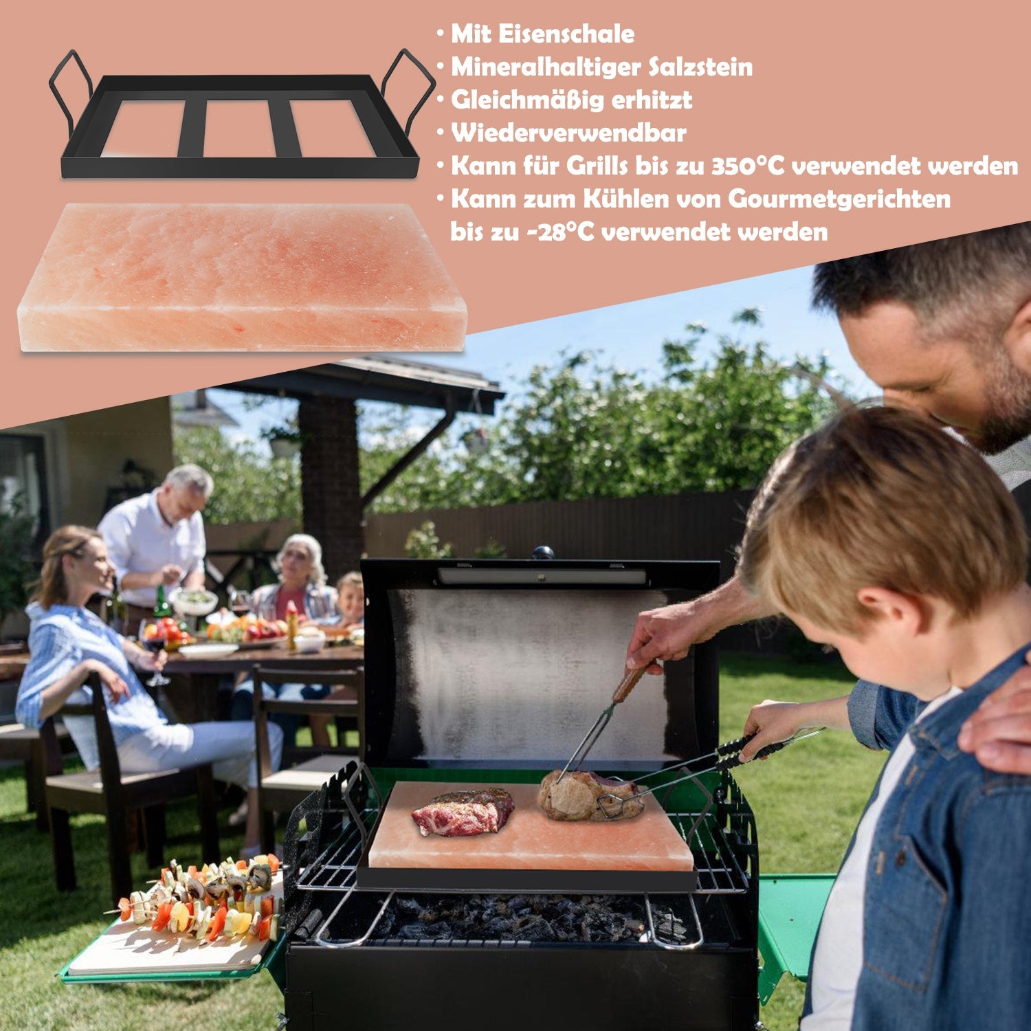 Salzstein zum Grillen