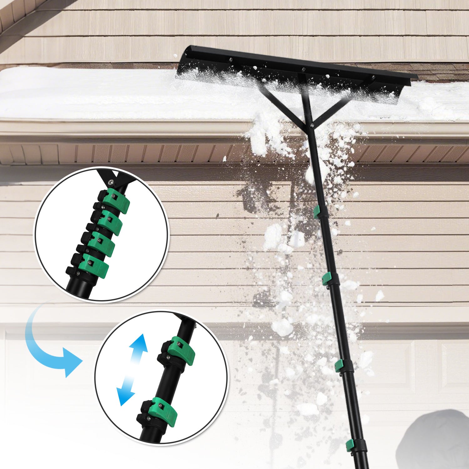 Cosmo Go Schneeschieber Dachräumer Alu Teleskopierbar 3.6m/4.8m