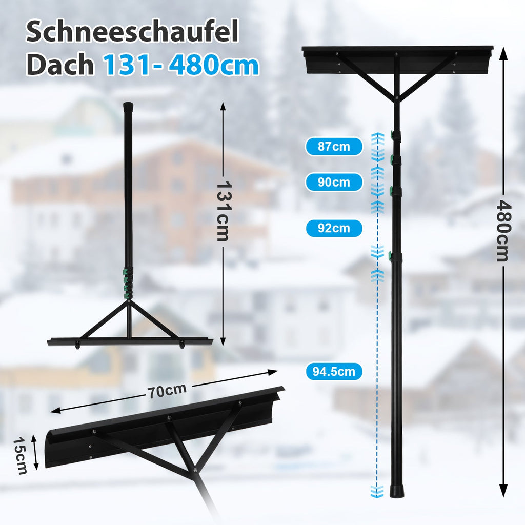 Cosmo Go Schneeschieber Dachräumer Alu Teleskopierbar 3.6m/4.8m