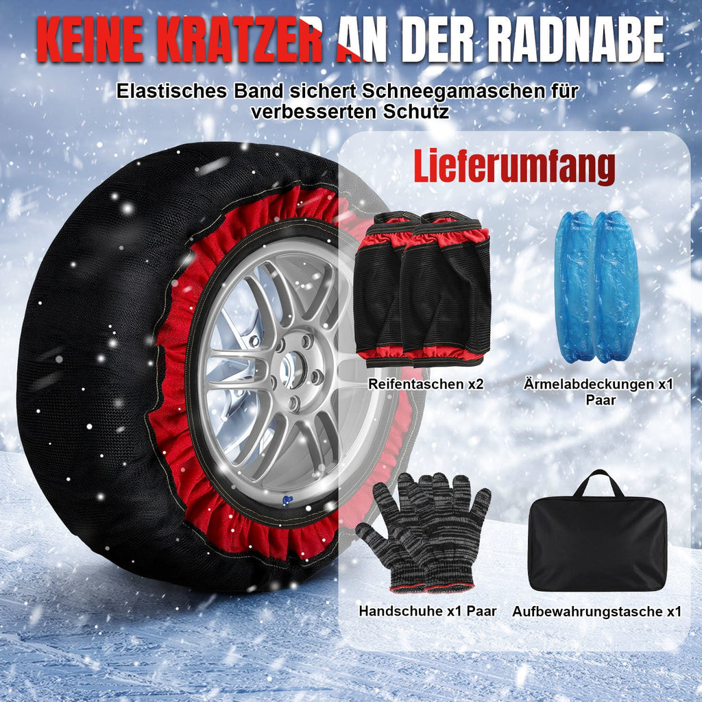 Cosmo Go 2x Schneesocken für Reifen Auto Reifensocken Verdickte