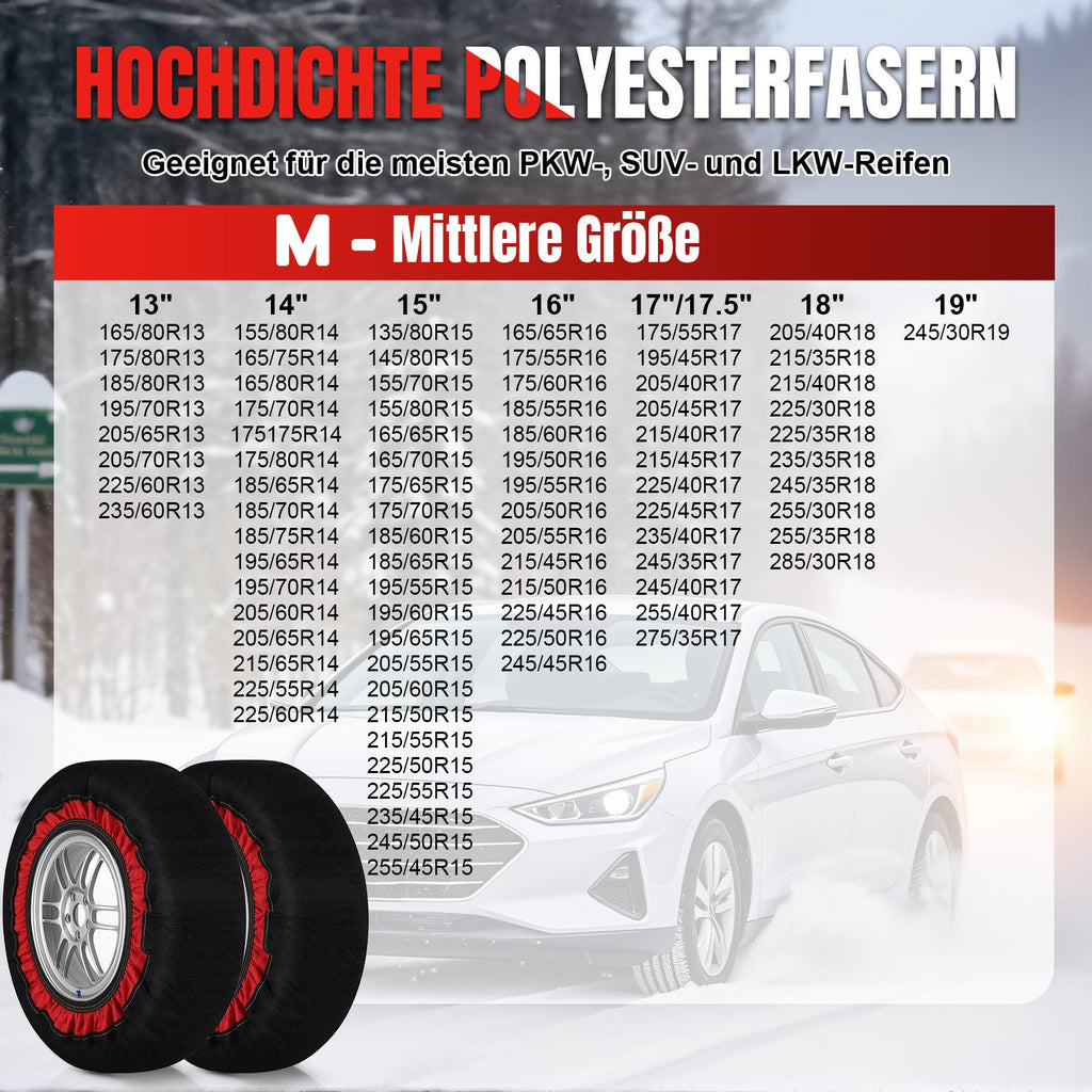 Cosmo Go 2x Schneesocken für Reifen Auto Reifensocken Verdickte