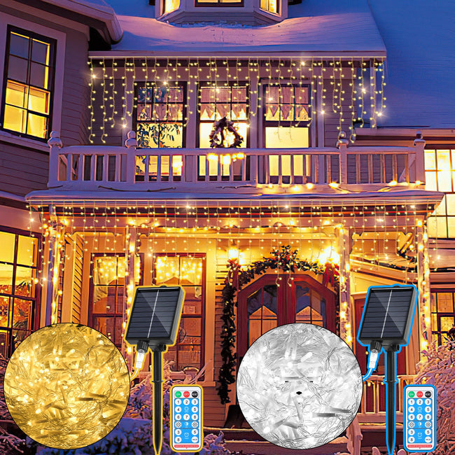 Cosmo Go Solar Eisregen Lichterkette mit Fernbedienung 5m-15m Hover Image