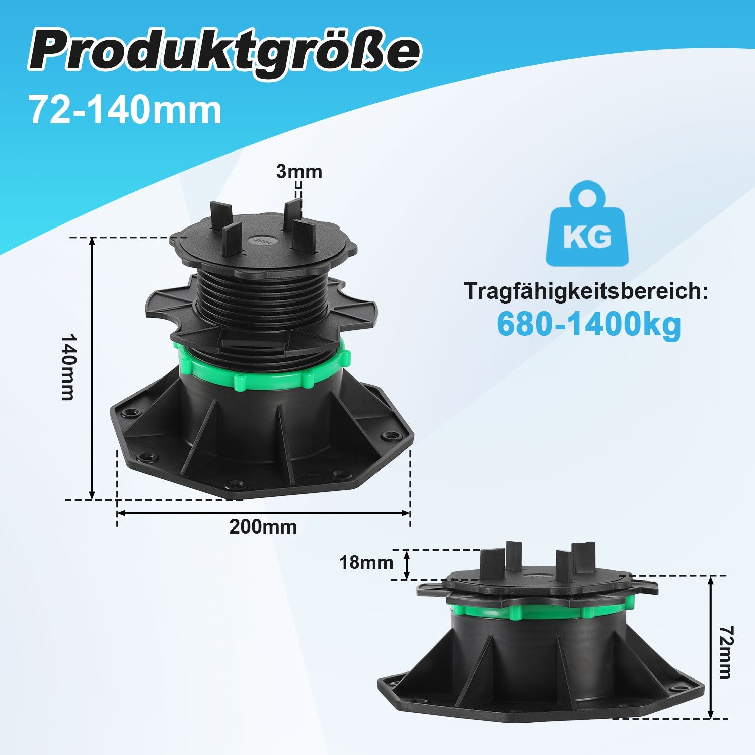 Cosmo Go Stelzlager Höhenverstellbar Plattenlager Terrassenlager