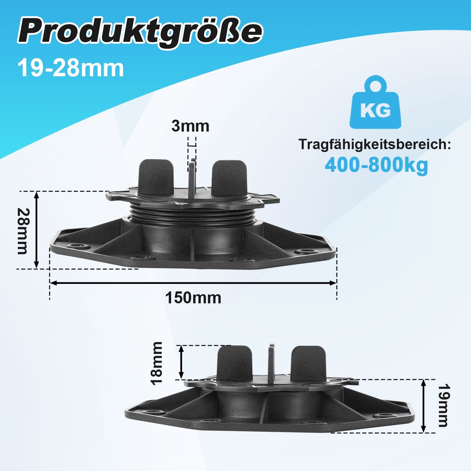 Cosmo Go Stelzlager Höhenverstellbar Plattenlager Terrassenlager