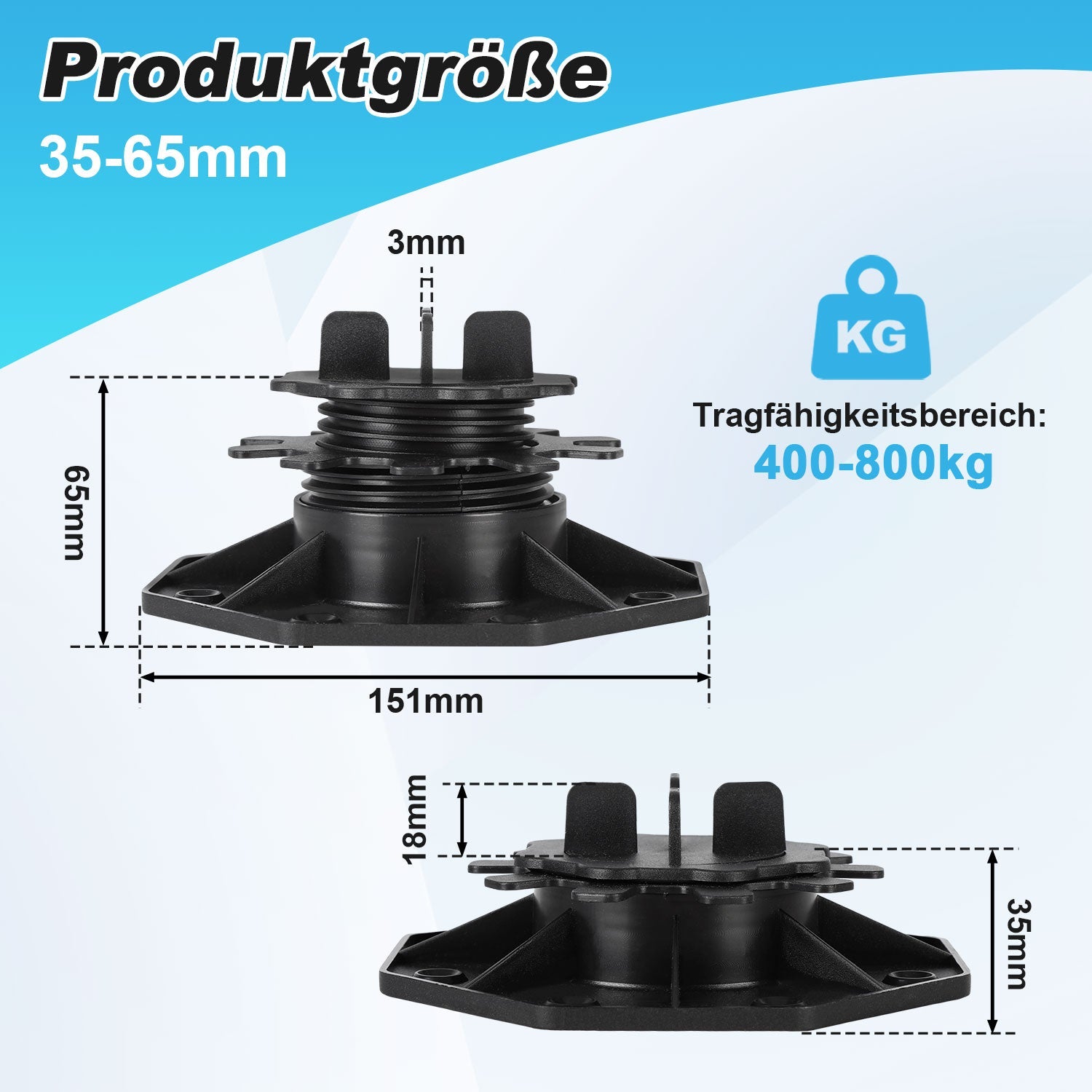 Cosmo Go Stelzlager Höhenverstellbar Plattenlager Terrassenlager