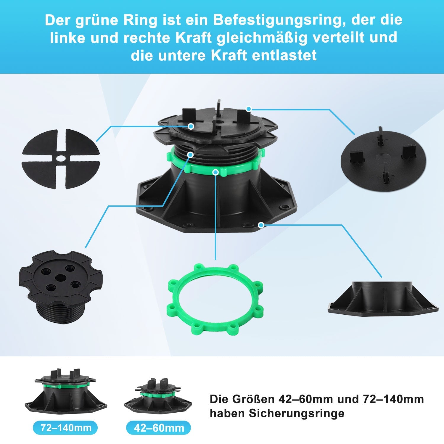 Cosmo Go Stelzlager Höhenverstellbar Plattenlager Terrassenlager