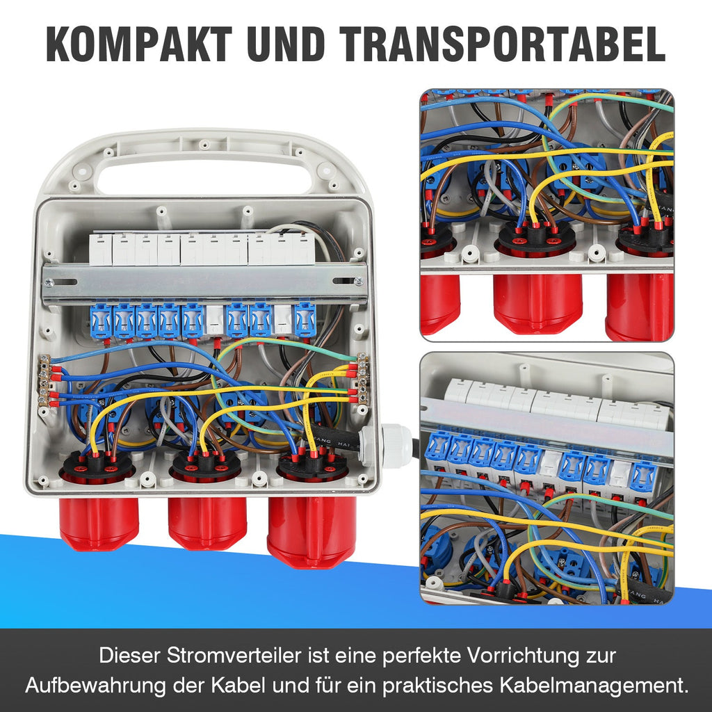 Cosmo Go Wandverteiler 2 x CEE 16A 400V+1 x CEE 32A 400V+4 x 230V 5 Polig