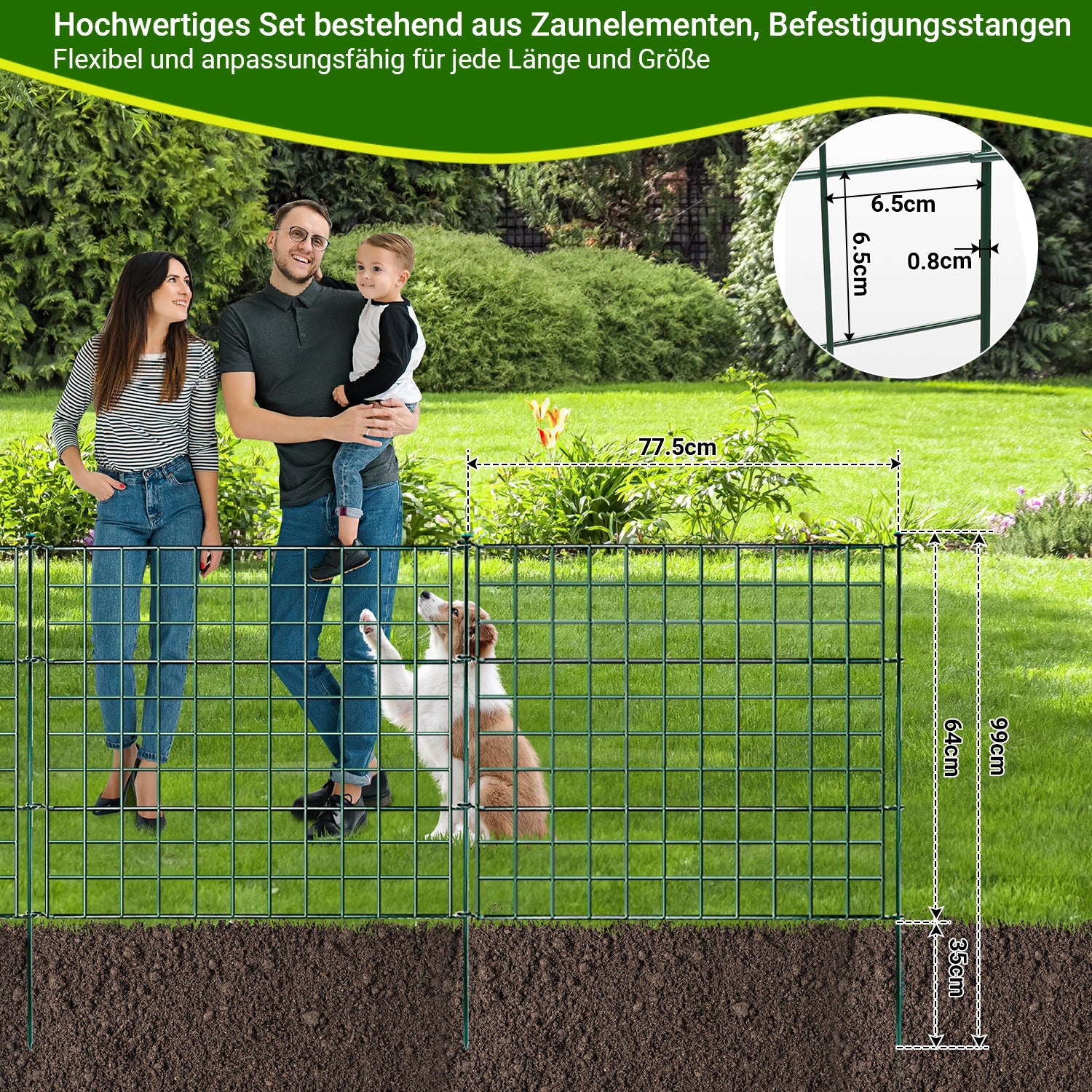 Cosmo Go Teichzaun Gartenzaun 11tlg Set