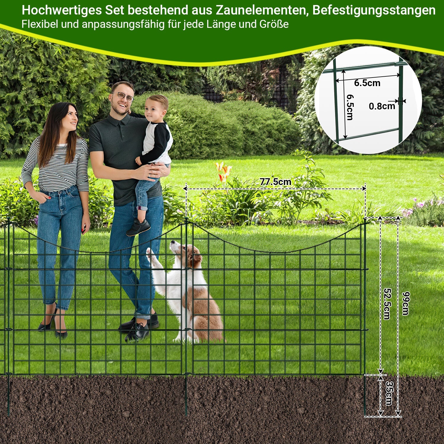 Cosmo Go Teichzaun Gartenzaun 11tlg Set