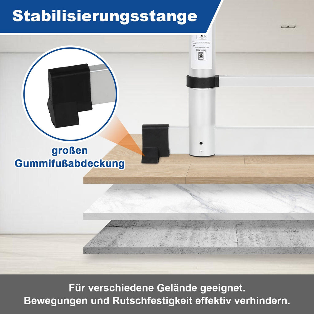 Cosmo Go Teleskopleiter mit 2 Abnehmbarem Haken mit Stabilisator