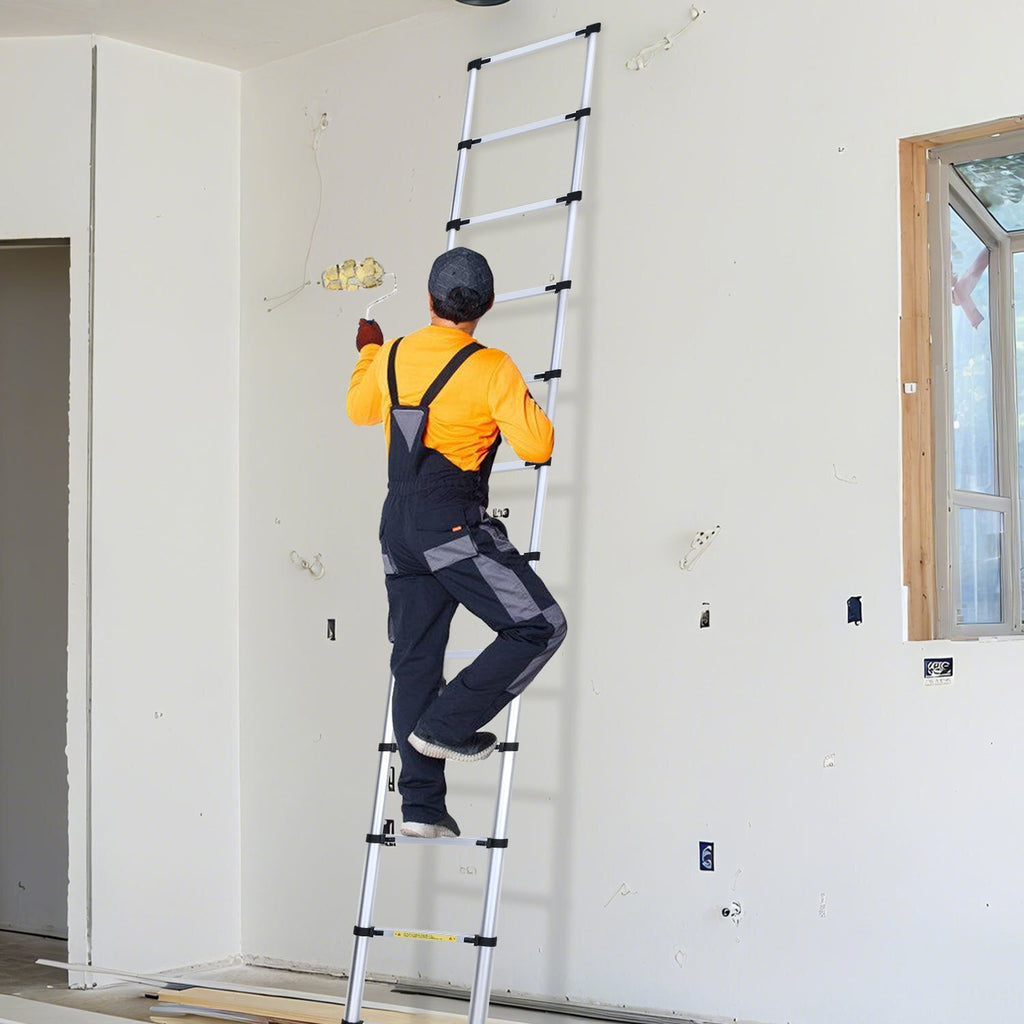 Cosmo Go Teleskopleiter Aluminium Belastbarkeit bis zu 150kg 2.6m-5m mit Stabilisator