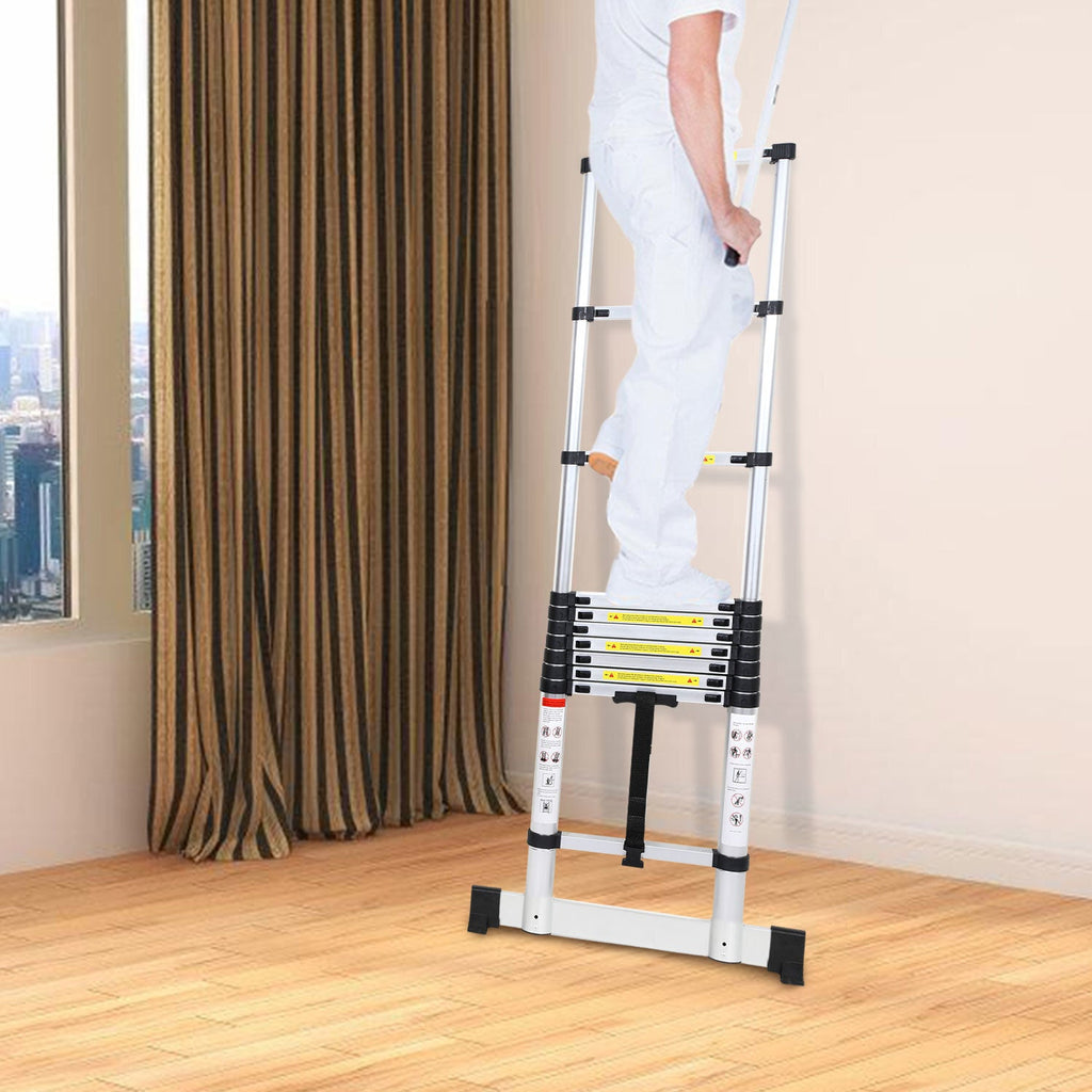 Cosmo Go Teleskopleiter Aluminium Belastbarkeit bis zu 150kg 2.6m-5m mit Stabilisator