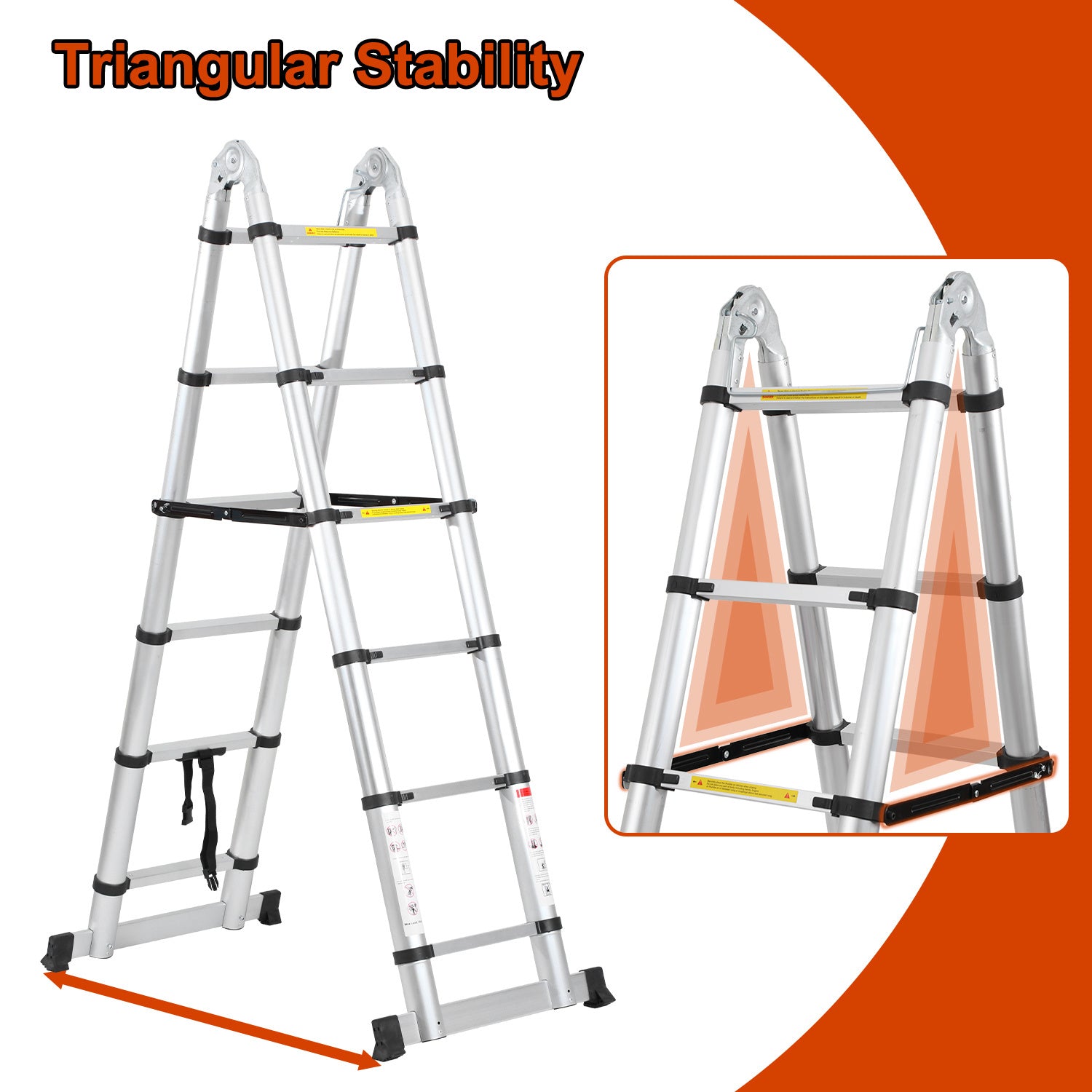 Cosmo Go 3.8m Teleskopleiter Aluminium Bis 150 kg Belastbarkeit