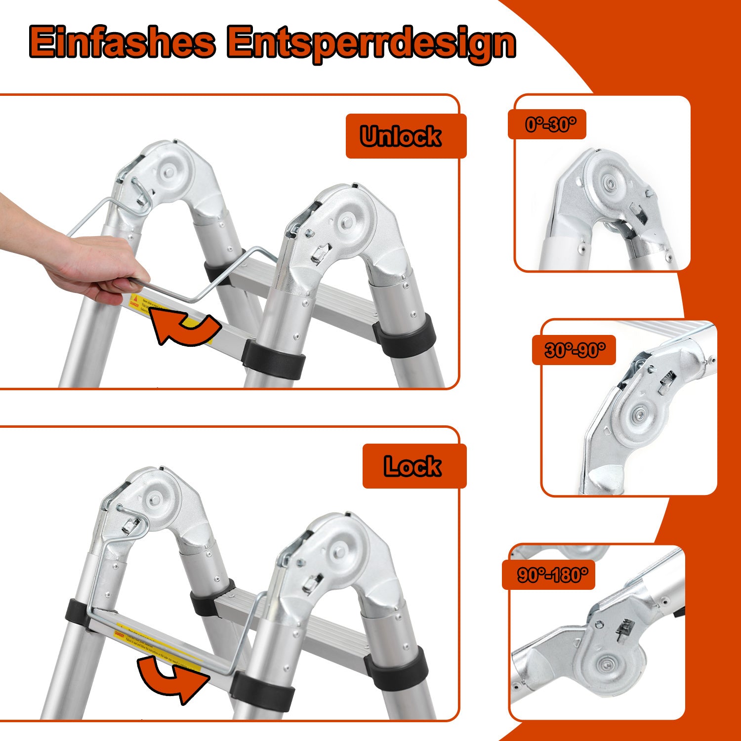Cosmo Go 3.8m Teleskopleiter Aluminium Bis 150 kg Belastbarkeit