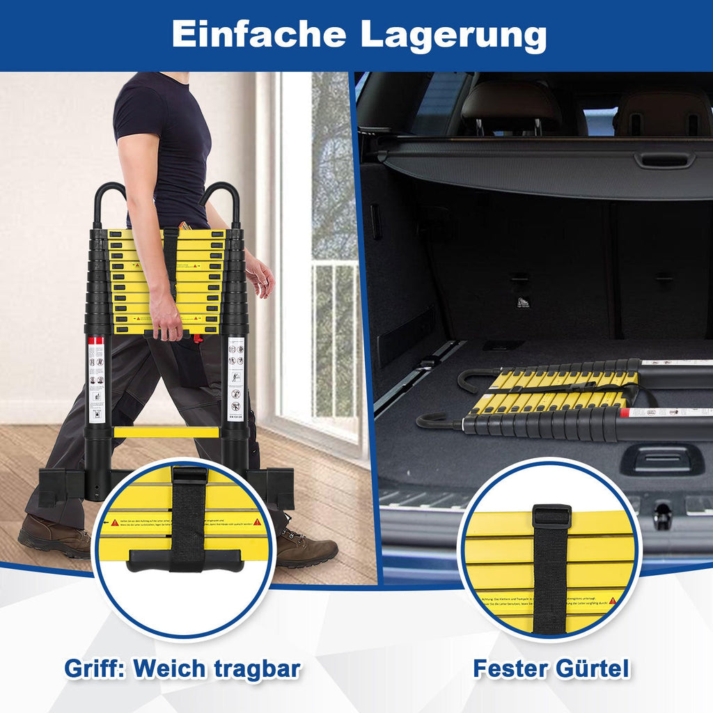 Cosmo Go Teleskopleiter Aluminium mit Abnehmbarem Haken mit Stabilisator