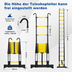 Cosmo Go Teleskopleiter Aluminium mit Abnehmbarem Haken mit Stabilisator