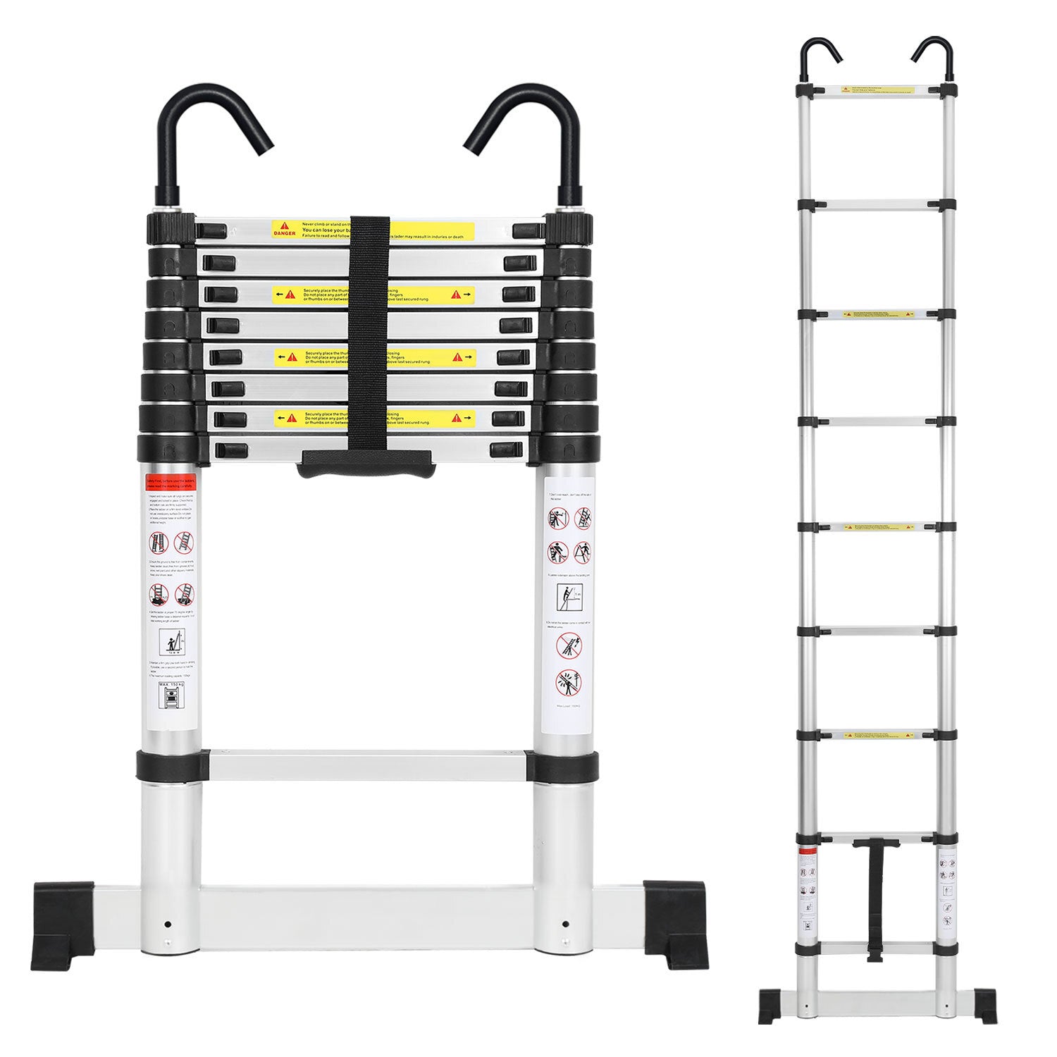 Cosmo Go Teleskopleiter mit 2 Abnehmbarem Haken mit Stabilisator